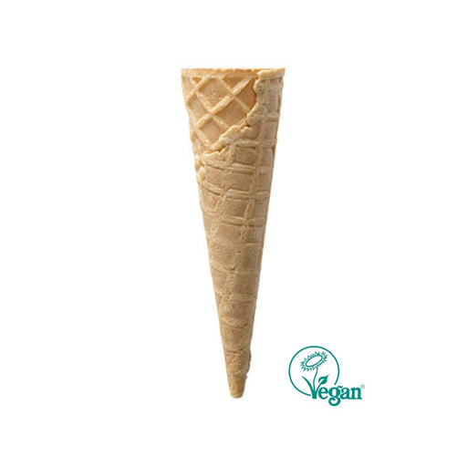 Cornet gaufrette vegan E3913 – bord plat 39 mm x 130 mm pour glace boule, gelato ou glace à l’italienne.