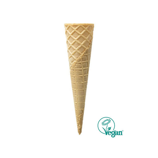Cornet gaufrette vegan E4216 – bord plat 42 mm x 160 mm pour glace à l’italienne, gelato ou glace boule.