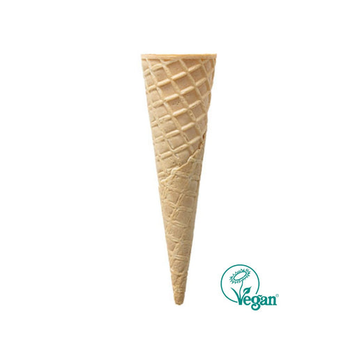 Cornet gaufrette vegan E4516 – bord plat 45 mm x 160 mm pour glace à l’italienne, gelato ou glace boule.