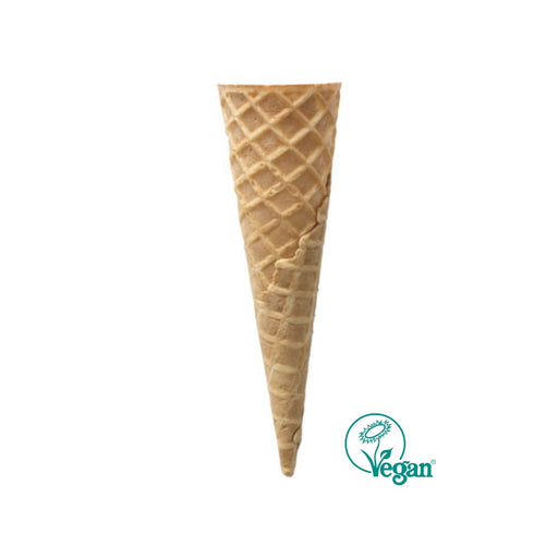 Cornet gaufrette vegan E4715 – bord plat 47 mm x 157 mm pour glace boule, gelato ou glace à l’italienne.