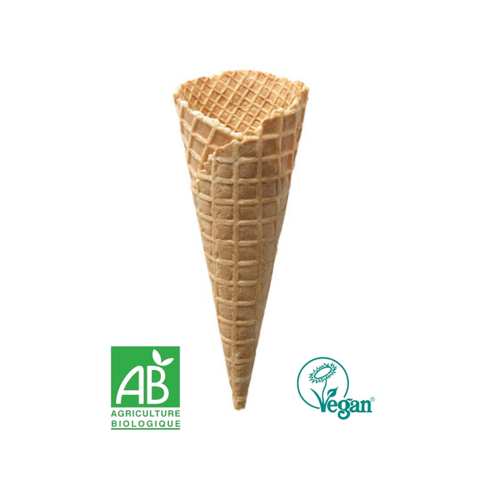 Cônes gaufrette BIO à bord dentelé - Vegan