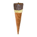 Cornet à glace gaufrette enrobé chocolat pistache et kadaïf présenté sur fond blanc – H 178 x D 51 mm – 125 pièces