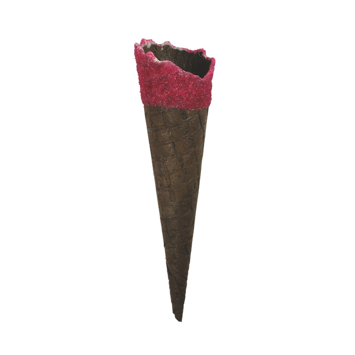Supercone LUNGA DARK FIZZY RED - Cornet à glace gaufrette au cacao enrobé de sucre rouge pétillant