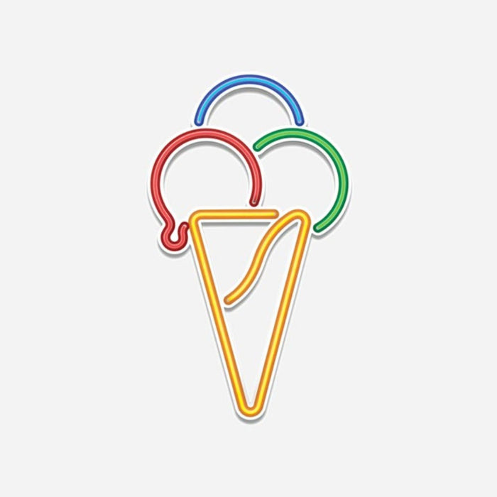 Glace en Cornet 3 Boules en LED Flexible - 3 tailles - Signalétique