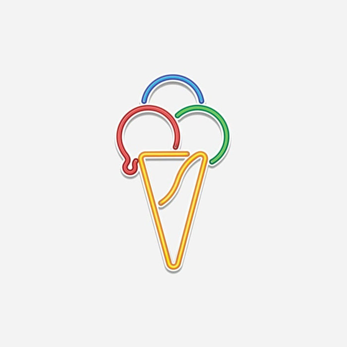 Glace en Cornet 3 Boules en LED Flexible - 3 tailles - Signalétique