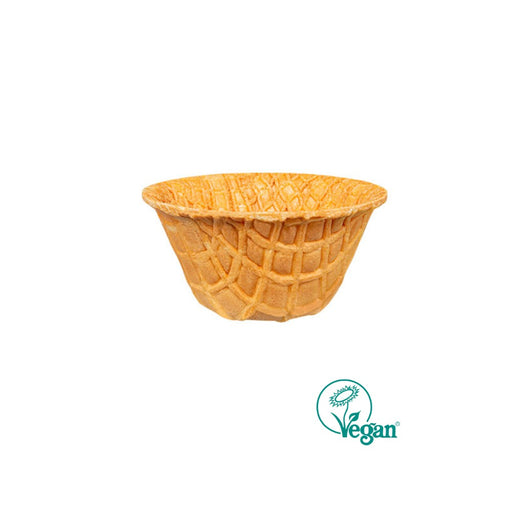 Coupe gaufrette à bord droit de 75 mm de diamètre et 38 mm de hauteur pour glace boule, gelato ou glace à l’italienne.