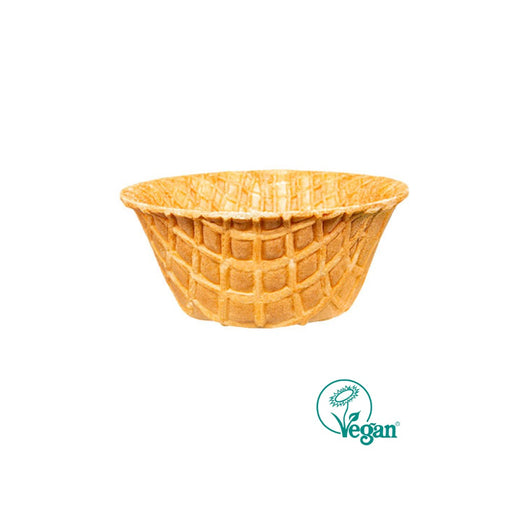 Coupe gaufrette à bord droit de 86,5 mm de diamètre et 38 mm de hauteur pour glace boule, gelato ou glace à l’italienne.