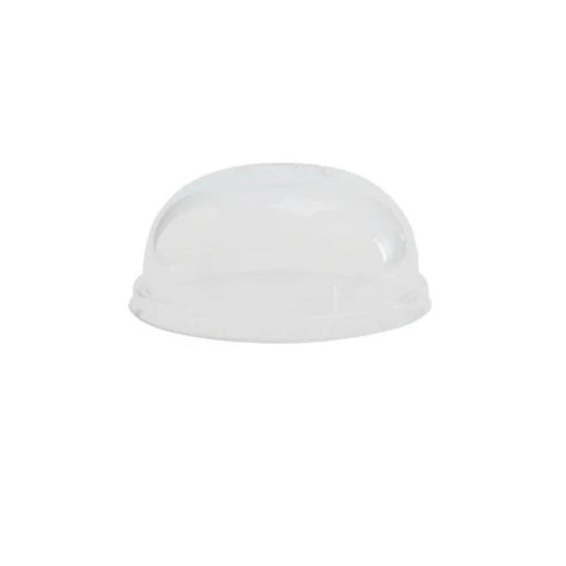 Couvercle dôme transparent en PET pour pot à glace de 240 ml, offrant une présentation élégante et une protection optimale.