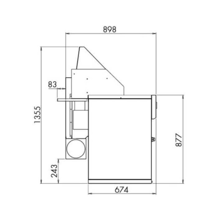 Dimensions de la friteuse à gaz FGA2AVGP fabriquée par la société française Sofinor.