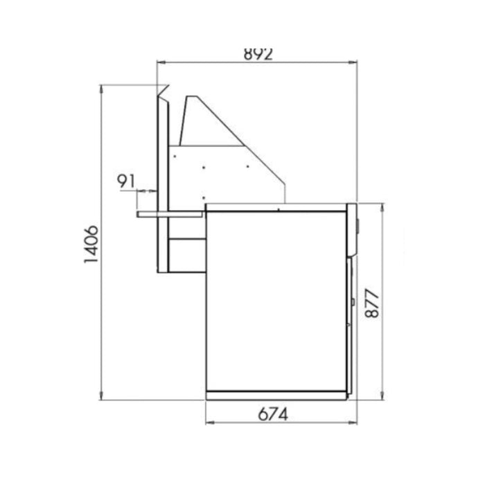 Dimensions de la friteuse à gaz avec cuve ronde fabriquée par la société française Sofinor.