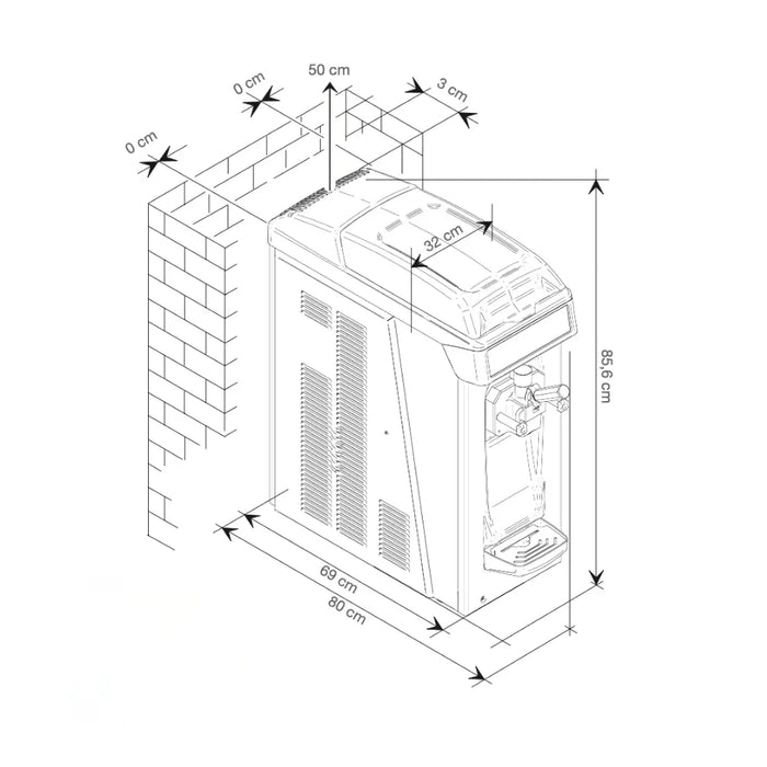 Machine à glace italienne Carpigiani 161 T G SP - Modèle à gravité version comptoir - 1 mix - 200 portions/heure