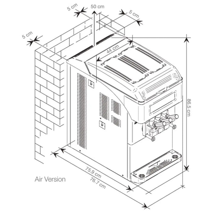 Machine à glace italienne Carpigiani 243 TG SP - Modèle à gravité version comptoir - 2+1 mix - 268 portions/heure