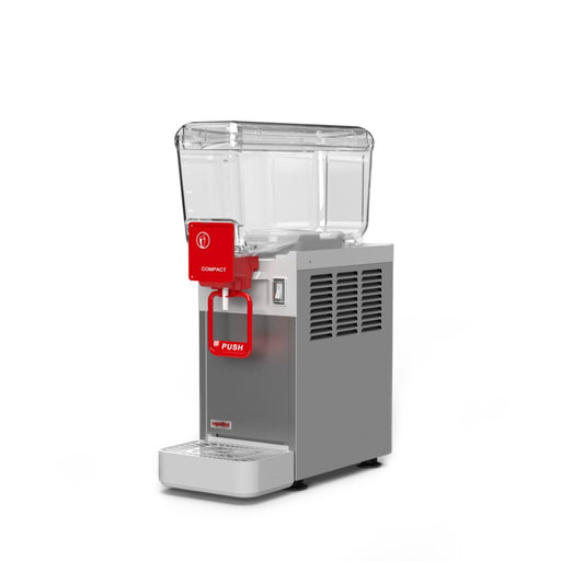 Distributeur de boissons froides Arctic Compact 5-1 – vue de côté avec bac transparent de 5 L

