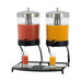 Distributeur Casselin 2x8L – vue de face avec deux bacs transparents remplis de jus