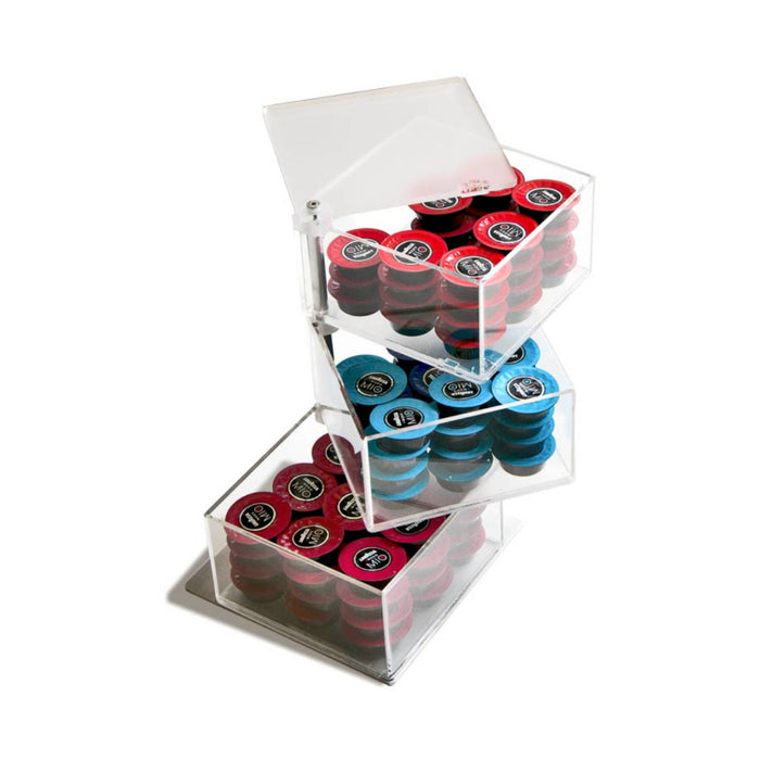 Récipient ESPRESSO - Distributeur Multifonctions à Trois Niveaux Rotatifs en Plexiglass Transparent
