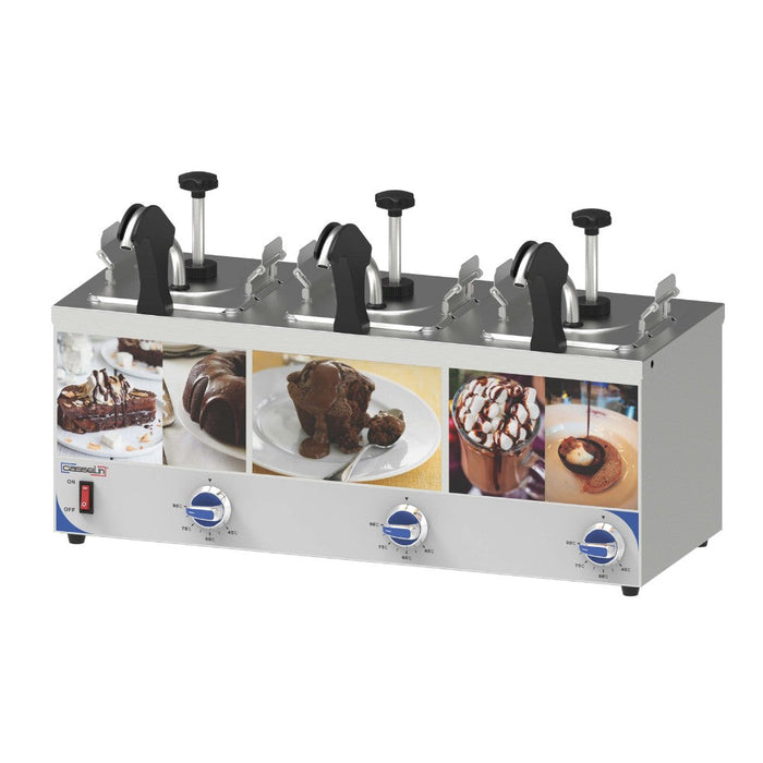Distributeur à sauce chauffant Casselin 3 × 2,5 L – CDSPBC3