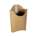 Pochette à frites grand format en kraft brun, revêtement ingraissable, idéale pour grandes portions et street food.