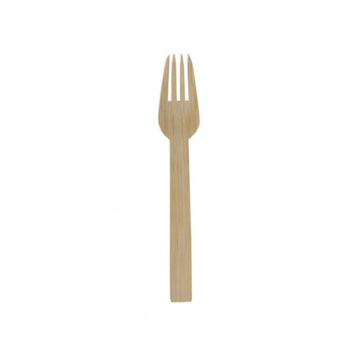 Fourchette en bambou de 16 cm, résistante et écologique, idéale pour tous types de plats.
