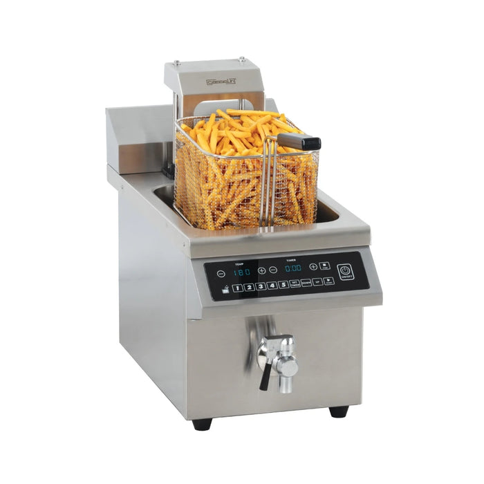 Friteuse à induction avec vanne de vidange et relevage automatique - 8 L