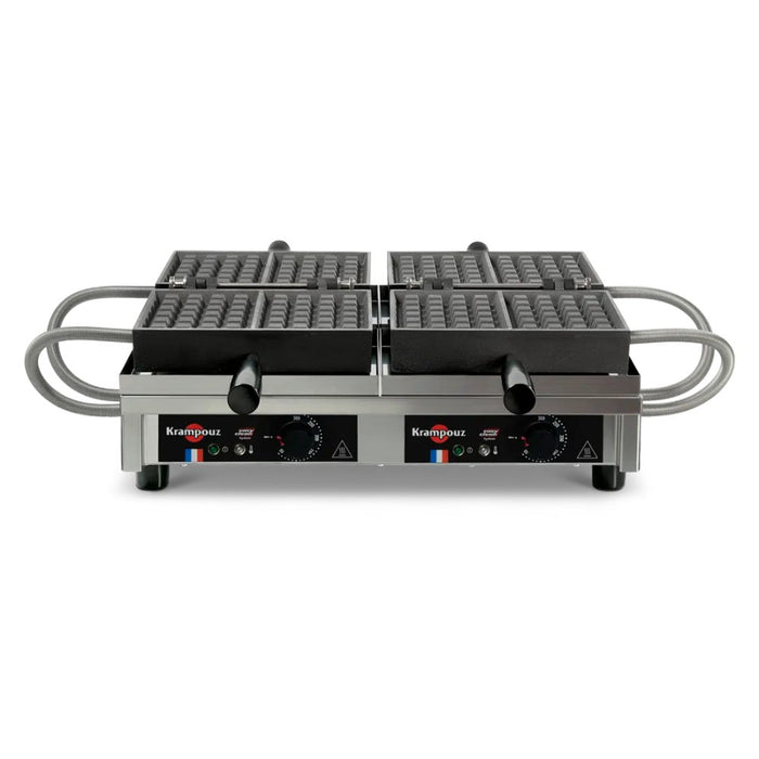 Gaufrier Krampouz double 180° avec plaques 4x6 pour gaufres de Bruxelles