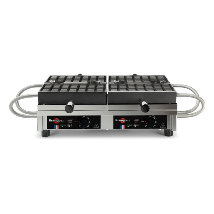 Gaufrier double Krampouz 5x7 pour gaufres de Bruxelles avec ouverture 180°