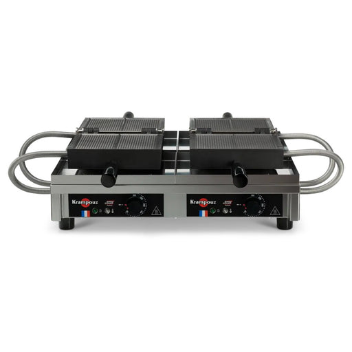 Gaufrier professionnel Krampouz double pour gaufres fines à plaques lisses