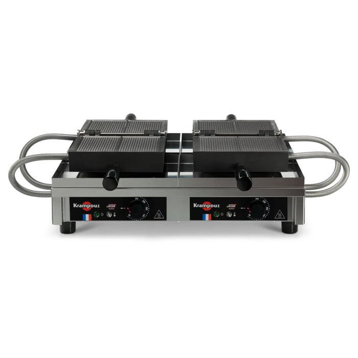Gaufrier professionnel Krampouz double pour gaufres fines à plaques lisses