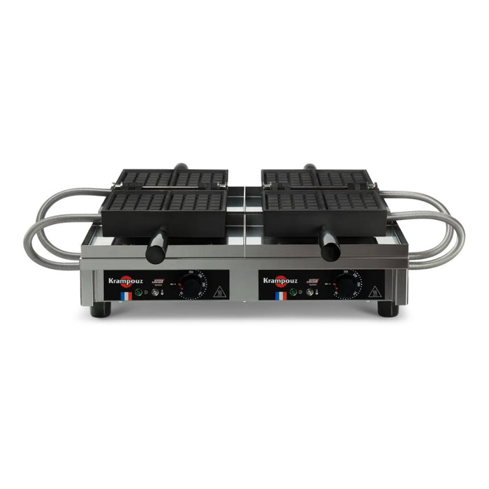 Gaufrier Krampouz double 180° avec plaques 4x6 pour gaufres aux fruits