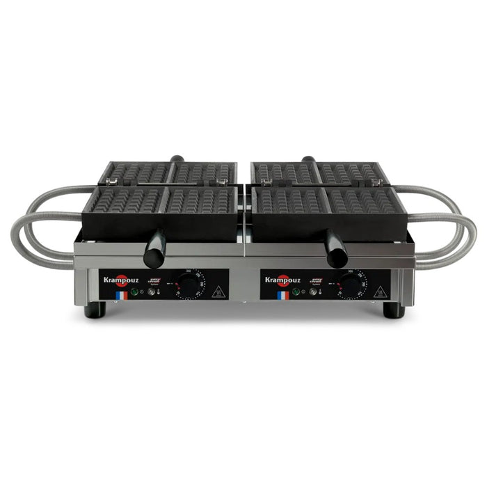 Gaufrier professionnel double Krampouz avec plaques 4x7 pour gaufres de Liège