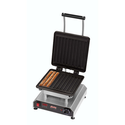 Gaufrier Thermocook® avec plaques churros en fonte, vue ouverte avec churros