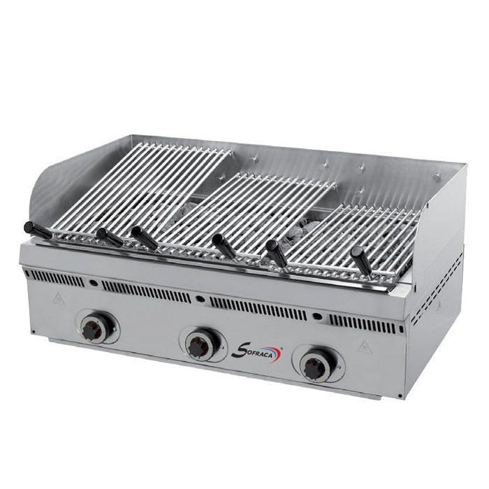 Grill gaz inclinable Wood Steak SOFRACA PBV90 – 900 mm