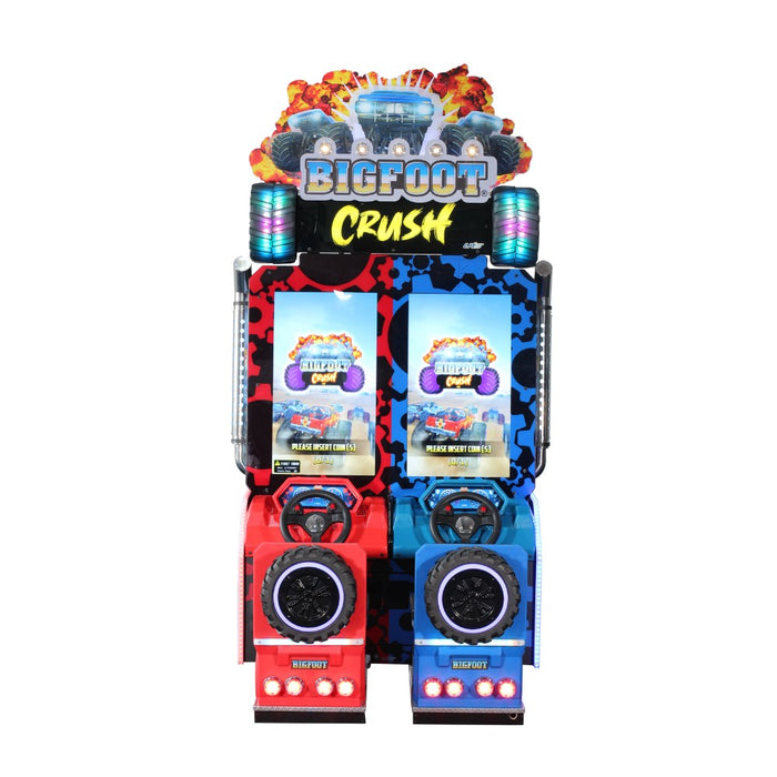 Vue de face du jeu d'arcade pour enfants Big Foot Crush du fabricant Unis.