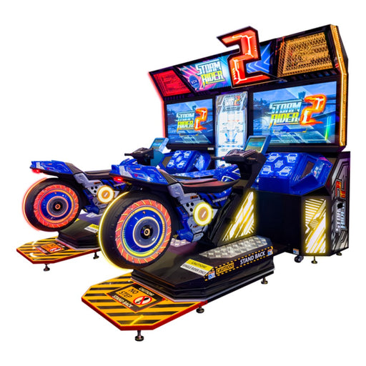 Jeu d'arcade de conduite à moto Storm Rider 2 fabriqué par Sega.