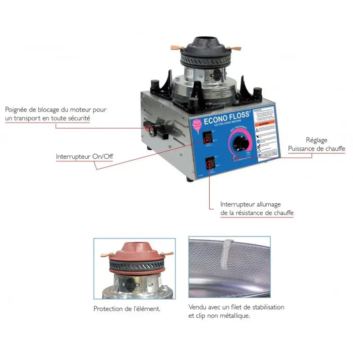 Machine Barbe à Papa Econo Floss - Gold Medal - 2 à 3 portions/min