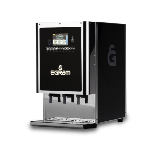 Distributeur EGRAM UNIKA 3 – vue de côté avec trois robinets, écran couleur TFT