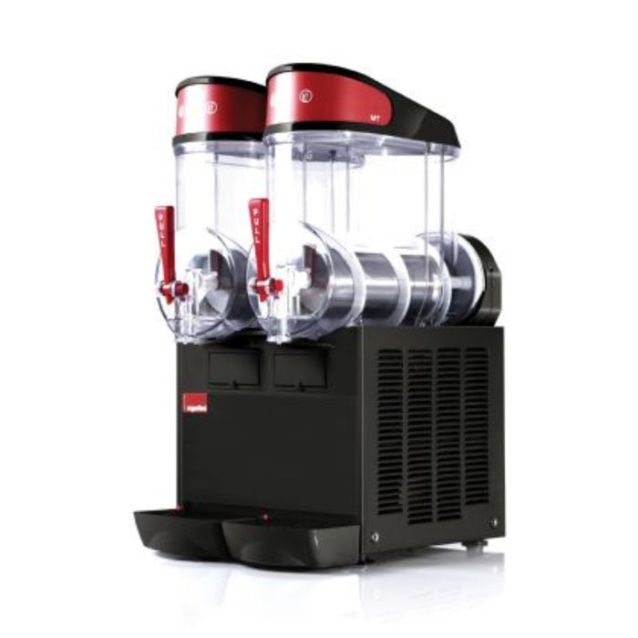 Machine à granita 2 bacs modèle MT noir, de la marque italienne Ugolini.