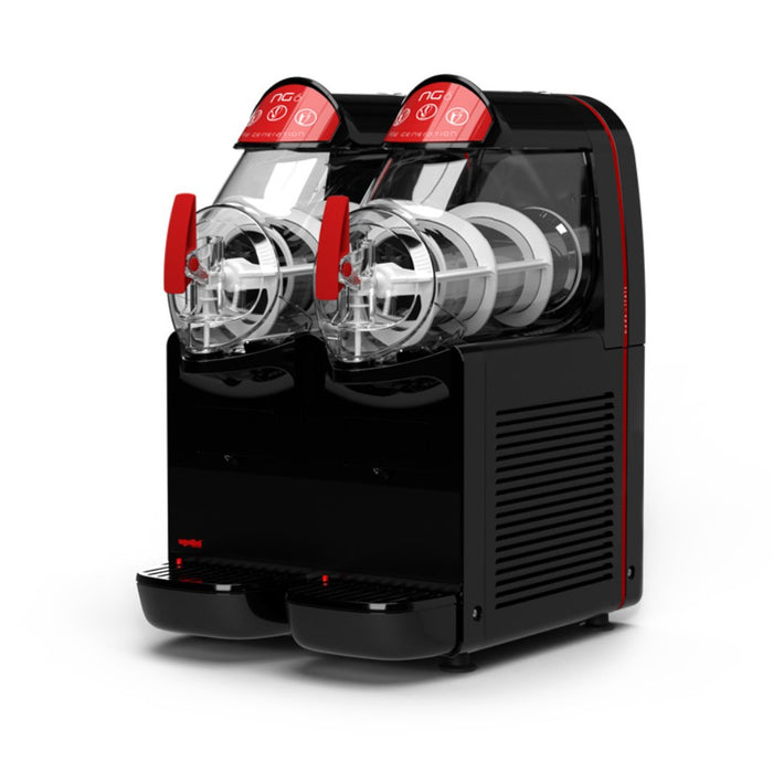 NG Easy 6/2 – machine à granita version noire double cuve 12 L vue de côté

