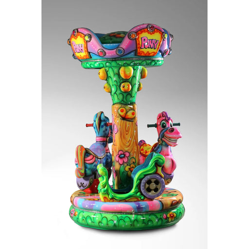Mini-carrousel Kupper Rodeo à motifs bonbons – manège à pièces pour enfants