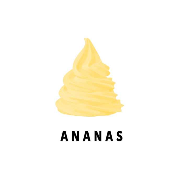 Glace italienne à l’ananas réalisée avec le mix à glace liquide ANANAS Triomphe.