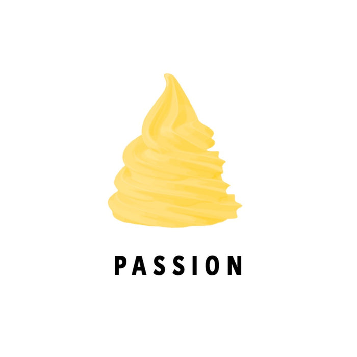 Glace italienne au fruit de la passion réalisée avec le mix à glace liquide PASSION Triomphe.