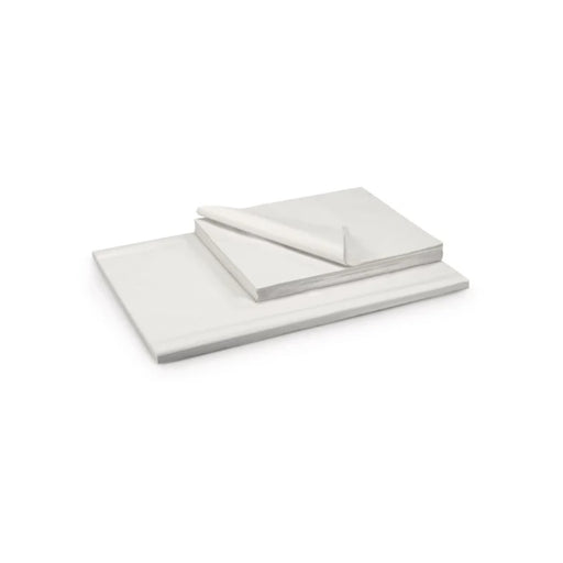 Papier ingraissable blanc 25 x 32 cm, parfait pour emballer burgers et sandwiches en restauration rapide.
