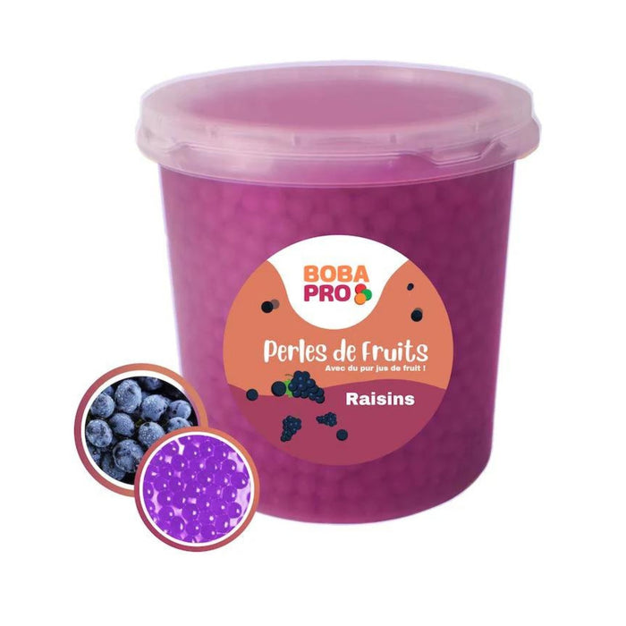 Perles de raisin popping boba pour bubble tea.