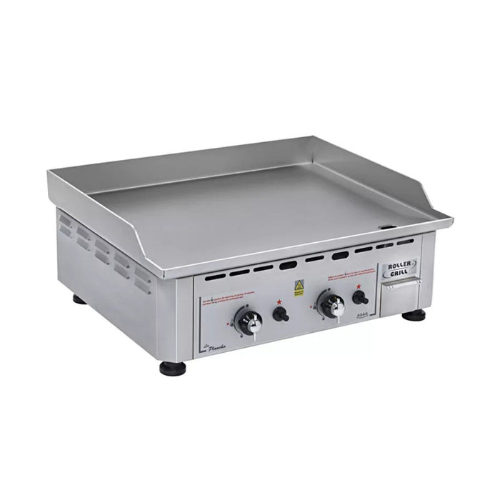 Plancha gaz en inox avec 2 zones de cuisson fabriquée par Roller Grill.