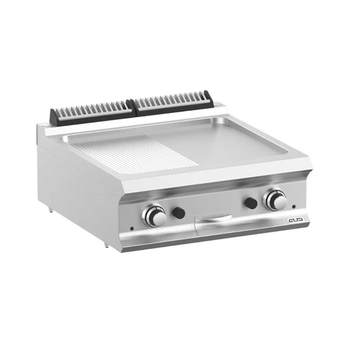 Plaque à snacker gaz MBM Domina Pro 700 – plaque mixte rainurée et lisse chromée