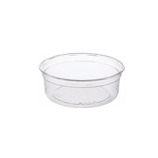 Pot Deli en PET transparent, idéal pour desserts et entrées froides.