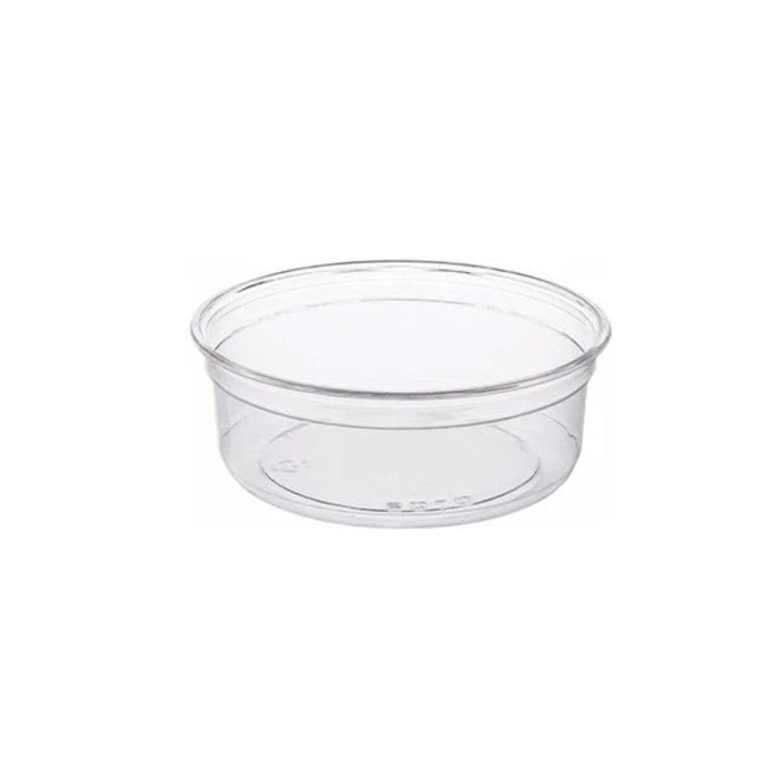 Pot Deli en PET transparent, idéal pour desserts et entrées froides.