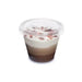 Pot à dessert transparent en plastique PET de 270 ml avec couvercle.