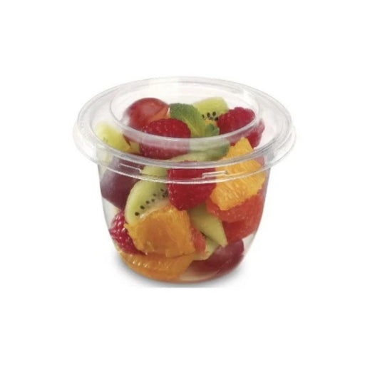 Pot à dessert transparent en plastique PET de 270 ml avec couvercle, idéal pour tiramisus, mousses au chocolat et salades de fruits.