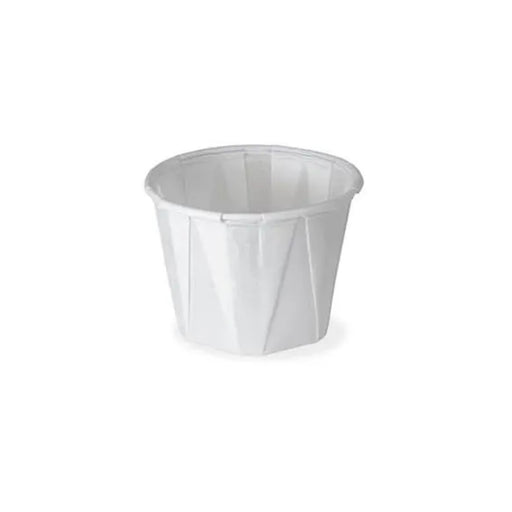 Pot à sauce en papier plissé ingraissable de 30 ml, sans couvercle, idéal pour le service de sauces en restauration.