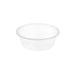 Pot en polypropylène transparent de 225 ml, compatible micro-ondes, idéal pour riz, pâtes, nouilles et salades.